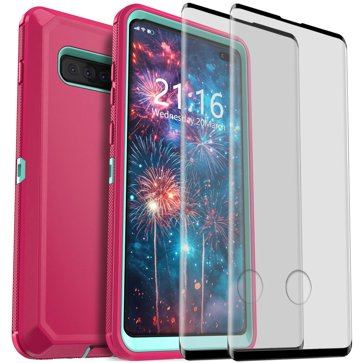 14. Pink | Teal + 2x Tempered Glass