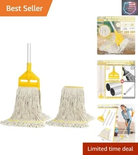Extra Large Cotton Mop with 59" Aluminum Handle - Heavy Duty for Commercial Use