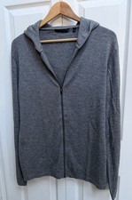 225 Greyson SZ M Cheyenne Full Zip Hoodie Merino Blend Heather Charcoal Grey