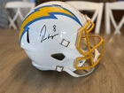 L A Chargers Rookie Omarion Hampton Signed Full Size Replica Helmet Beckett Cert