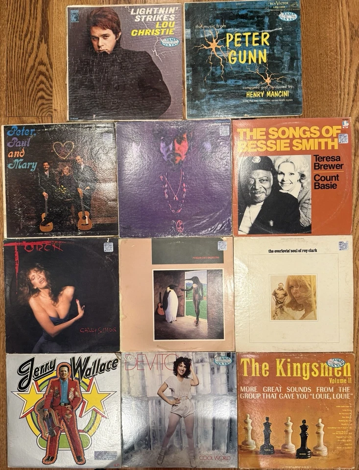 Lot of 11 Records.  50s 60s 70s 80s Carly Simon Peter Paul Mary Devito Penguin - Image 2 of 4