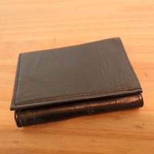 Vintage Brown Leather Wallet C-fold Bifold Card Holder