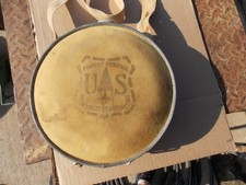 vintage U.S FOREST SERVICE CANTEEN department of agriculture, metal canvas
