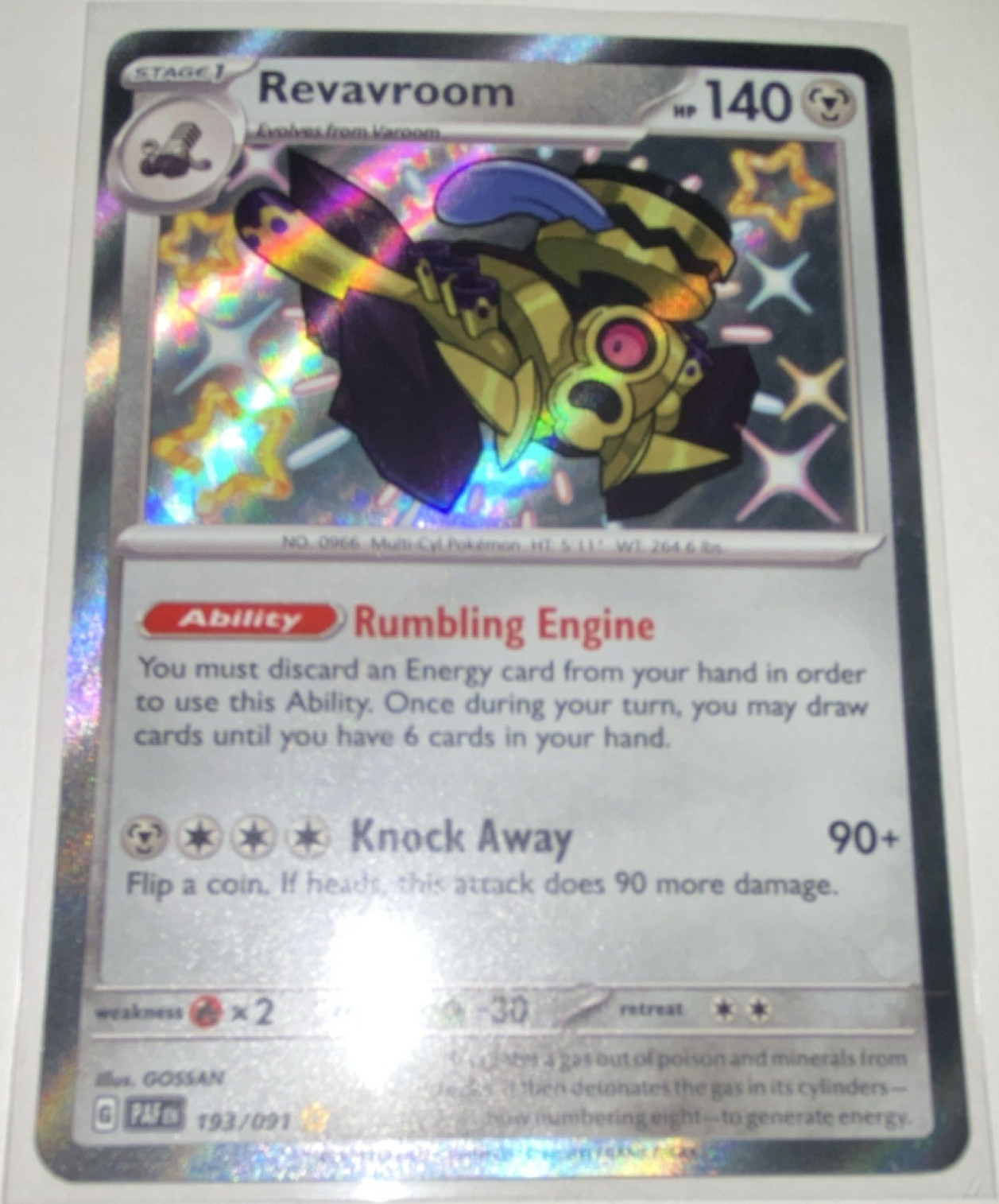 THE POKEMON COMPANY REVAVROOM 193/091 SV PALDEAN FATES SHINY HOLO 140HP ENG