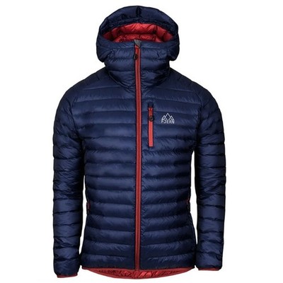 Fjern AKTIV Down Hooded Feather Puffer Jacket Navy Rust Medium