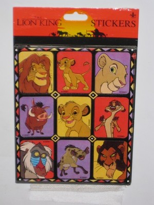 Vintage 1990s LION KING Disney Animated Movie Stickers Gibson - 4 Sheets Simba