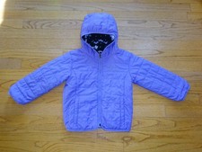 Columbia Kids Girl's Reversible Hooded Lilec/Black Jacket Size 4T STAIN