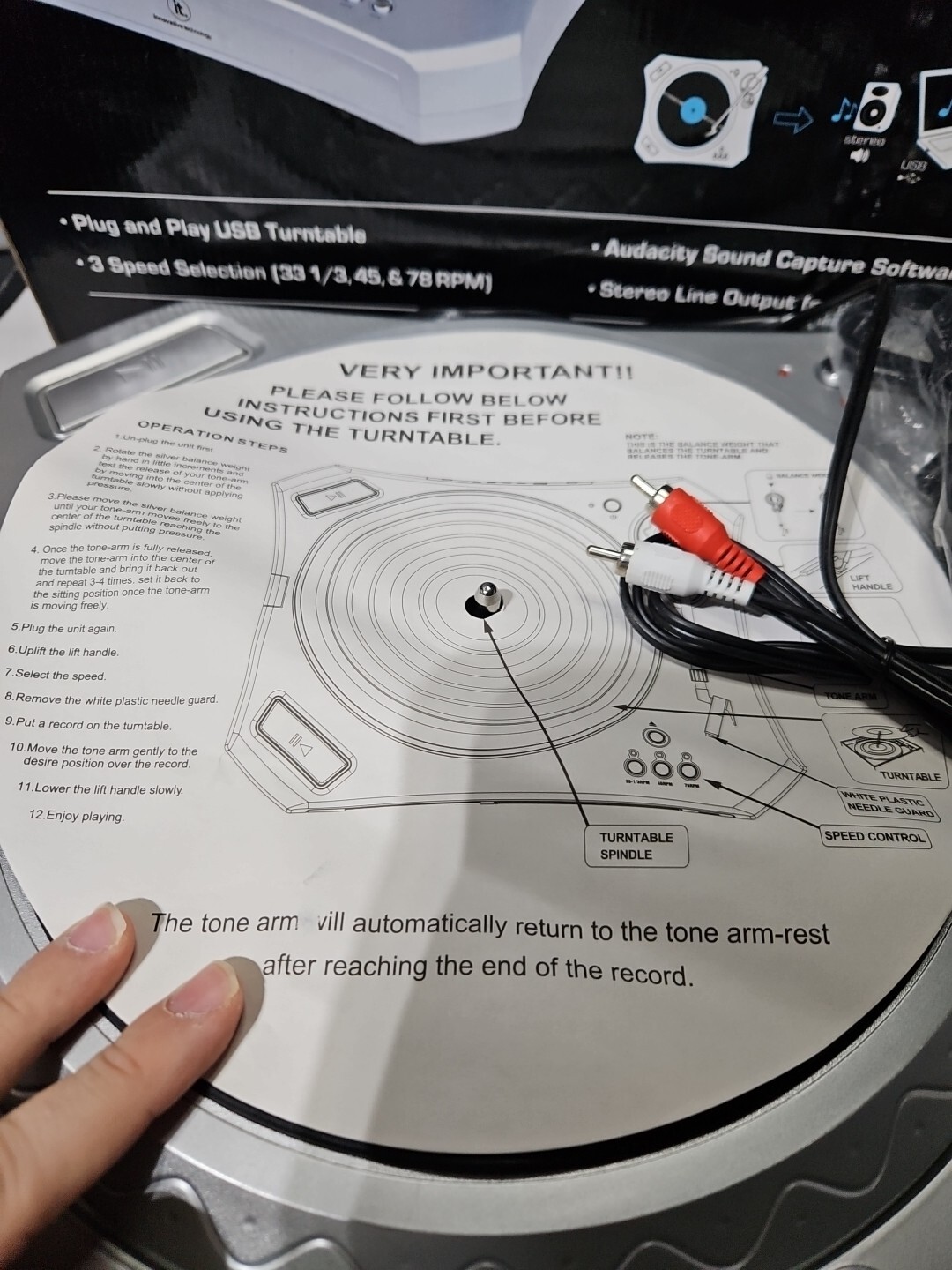 IT Innovative Technology Model ITUT-300 USB Turntable New Open Box