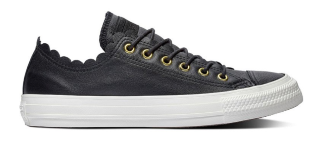 white frilly converse