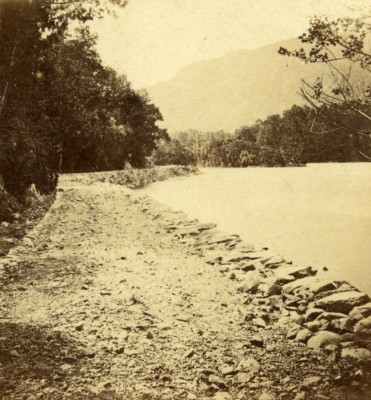 Vereinigtes Königreich Landschaft Schottland Loch Katrine altes Stereoview Foto GWW 1860