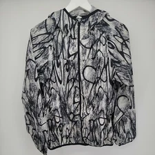 Layer 8 Quick Dry Black White Light Rain Jacket Outdoor Windbreaker Light Size M