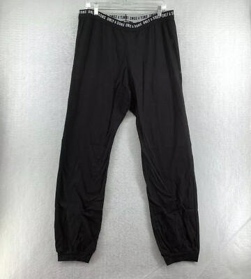 Only & Sons Mens Onsanton Waistband Cuffed Elastic Waist Black Lounge Pant Sz XL