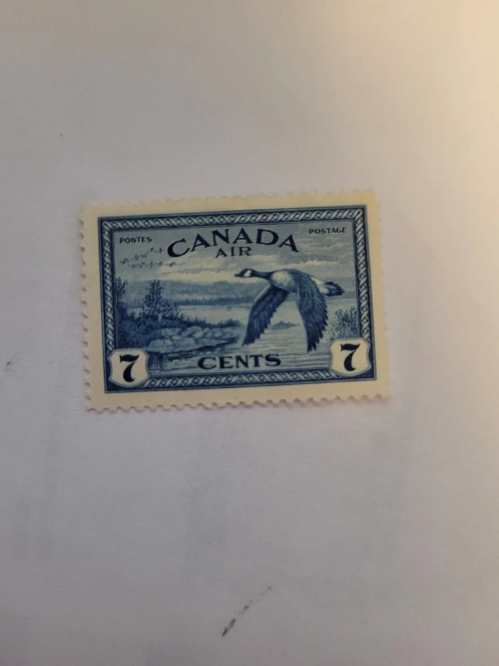 1946 Canada Post 7c Airmail Canada Geese Near Sudbury, ON Stamps - Image 2 of 2