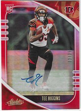 2020 Absolute Rookies Signatures Orange Spectrum 33/35 Tee Higgins Rookie Auto