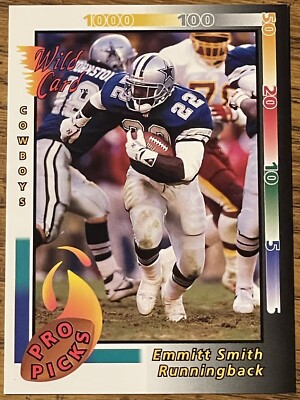Emmitt Smith 1992 Wild Card Pro Picks Card #1 Dallas Cowboys NFL
