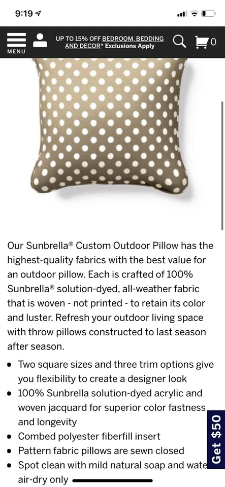 Parasol Puerta Frontal Dorothy Lunares Exterior Interior Tela Arena Tostado Caqui Lino Foto 4 de 4