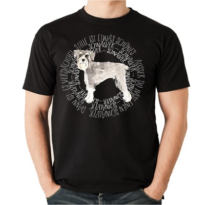 T-Shirt CIRCLE SCHNAUZER Watercolor Mittelschnauzer Unisex Hund Hundemotiv