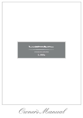 Bedienungsanleitung-Operating Instructions für Luxman L-505 U 