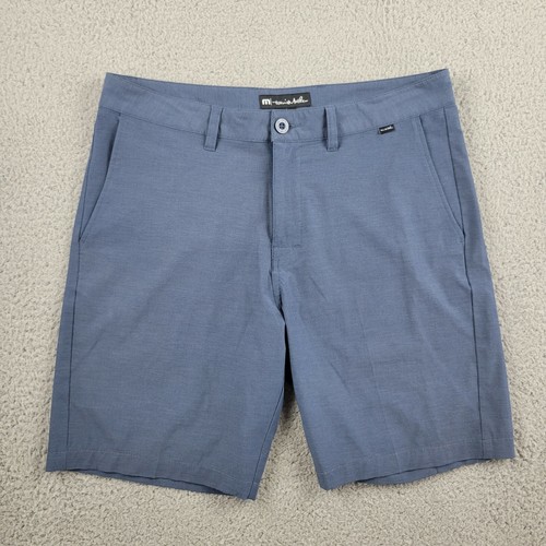 Travis Mathew Men's 34 Blue Golf Shorts Polyester Blend Proceed with Caution | eBay