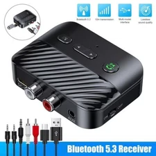 Wireless Bluetooth 5.3 Receiver Transmitter 3.5mm AUX to 2 RCA USB Audio Adapter