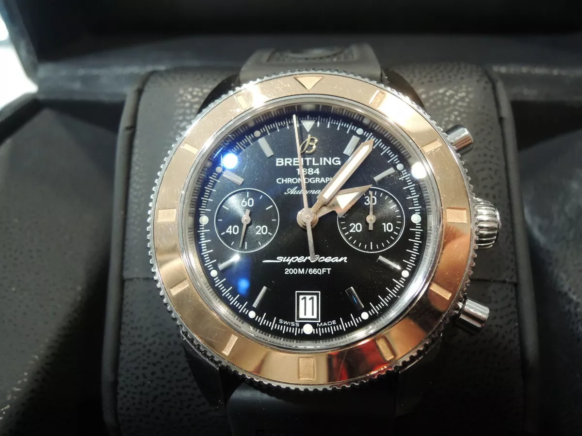 Breitling superocean heritage gold clearance bezel