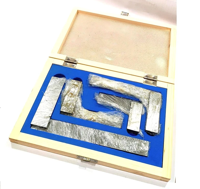 Set of 4 Pecs Engineers Steel Try Square 2'', 3'' , 4'', 6'' Inch in Wooden Box - Image 3 of 3