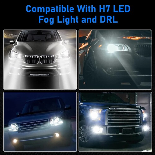 2pcs H7 LED Fog Light Bulbs 6000K Super Bright White 2400LM Driving Lights - Picture 4 of 7