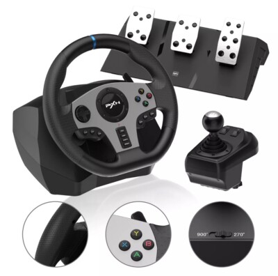PXN V9 Gaming Steering Wheel Pedals Shifter 270° 900° For PC Xbox PS4 PS3 Switch