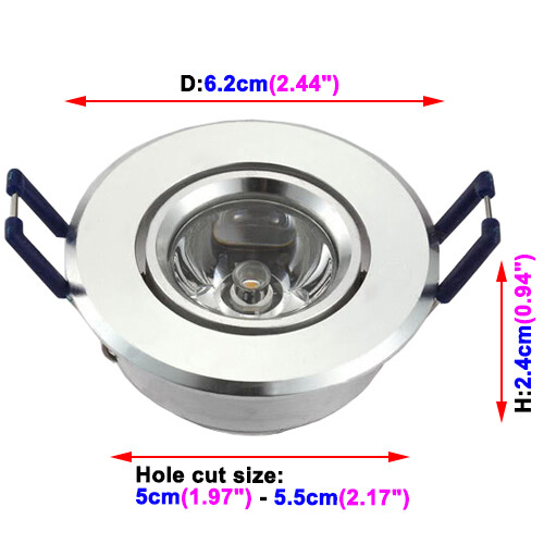 Dimmable/N LED Ceiling Light Fixture Recessed Grille Lamp Round Bulb Aluminum - Picture 26 of 44