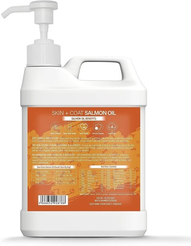 1 Litre Pure Scottish Salmon Oil For Dogs Omega 3, 6 & 9 , Vitamin E Supplement - Picture 3 of 3