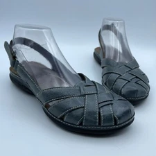 Bare Traps Darletta Women Blue Leather Sandal Shoe Size 8M Pre Owned