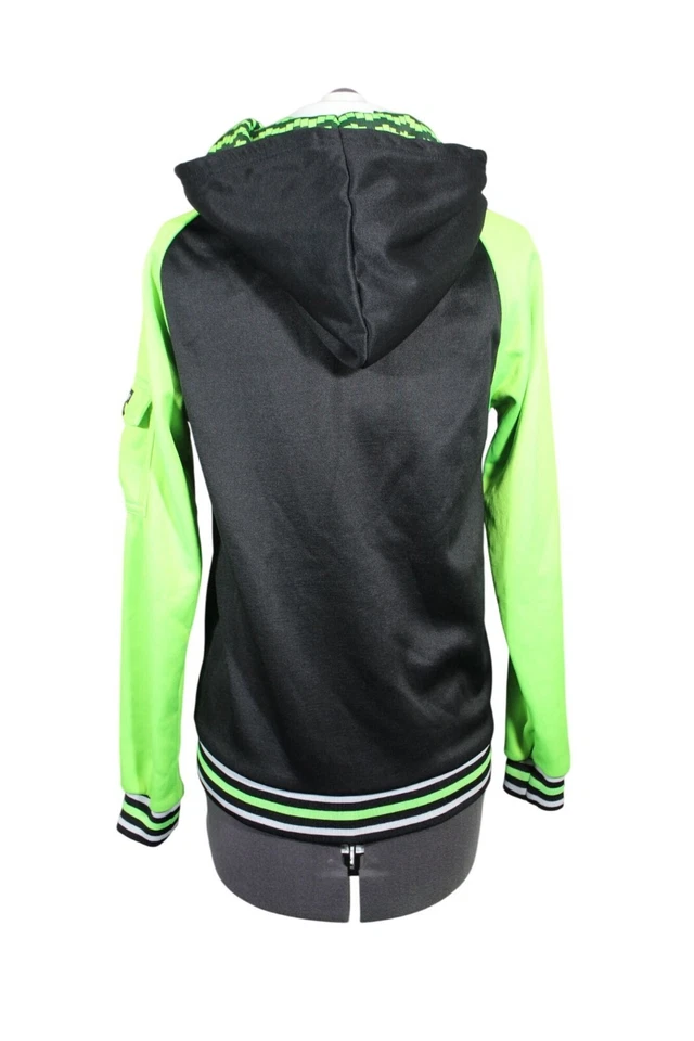 New Balance Juvenil Snap Frontal Neón Verde Negro Sudadera con Capucha Chaqueta 14/16 Foto 3 de 4