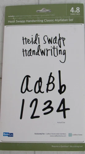 QuicKutz, Heidi Swapp Handwriting Classic Alphabet Set, 3 dies, C-ALPHA-4x8-02