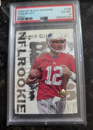 2000 TOM BRADY UPPER DECK BLACK DIAMOND GOLD 257/500 RC #126 PSA 6