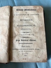 1807 Devout Meditations Charles How 1st American Edition Samuel Wood 