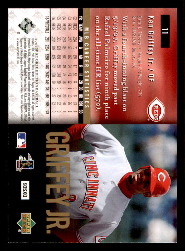 2007 SP Rookie Edition #11 Ken Griffey Jr. - Image 2 of 2