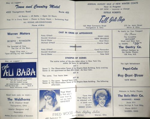 RARE 1950's Kenley Players The Moon Is Blue Peggy King Keefe Brasselle Playbill - Picture 2 of 2
