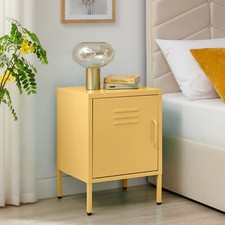 Teksi Metal Bedside Table Modern Industrial Cabinet Storage Door Shelf