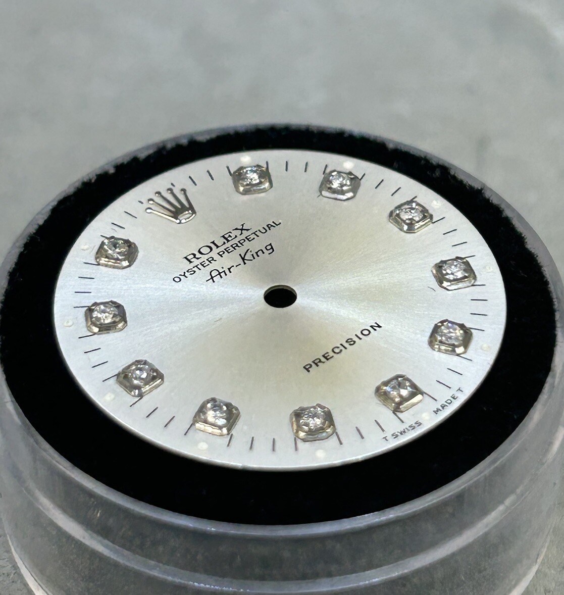 Rolex Air-King 34mm Custom Silver Diamond Dial For Models 14000 14010 ...