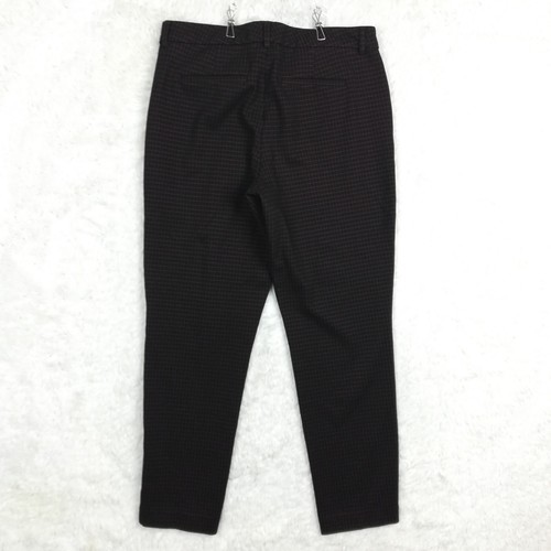 Liverpool Womens Pants Slim Leg Ankle Cranberry Black Check Mid Rise Stretch 10 - Picture 2 of 11