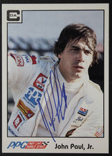 John Paul Jr (d.2020) Race Car Driver Autograph Signed 1984 A&S Racing Card JSA