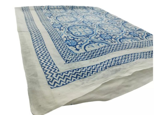 Blue Sarong Block Print,Beach Cover Up,Sarong Pareo for Women,Swimwear - Picture 4 of 6