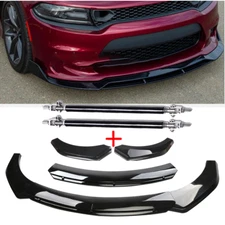 Glossy Black Front Bumper Chin Lip Spoiler Splitter For Dodge Charger 15-23 Body