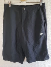 New Balance Tennis Shorts Men's L Black Lined Long Length! 32-35W X 13L