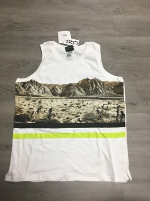 LRG MENS WHITE ''DESERT TANK'' SLEEVELESS SHIRT MEDIUM NEW