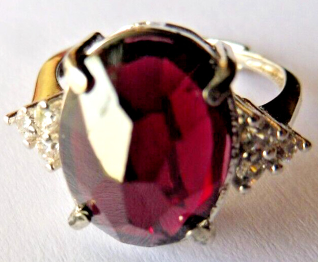 Bague Grenat 7.Cts argent massif réglable 52-59 pour femme