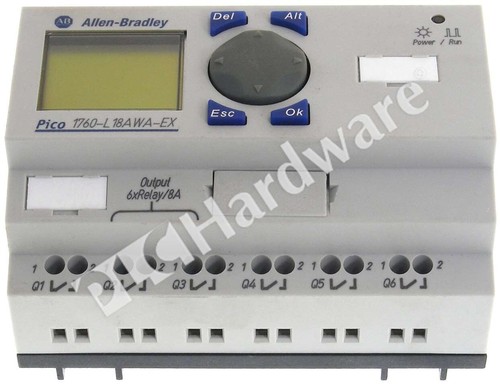 Allen Bradley 1760-L18AWA-EX /B Pico Controller 18-Pt Expandable I/O 100-240VAC - Picture 4 of 6