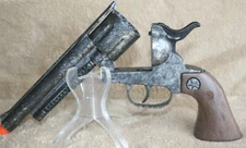 Cap Gun Revolver  Die Cast Pistol 12 shot Gunmetal Grey Toy Gun