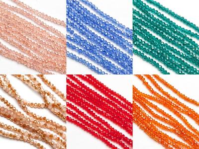 Facettierte Rondelle Kristall Schliff Glas Kleine Zwischenperlen 3,5 mm Basteln Perlen 150 Stück