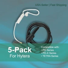 5x Acoustic (2-Wire) Tube PTT Earpiece for Hytera Radios PD700 PT560 PD792EX